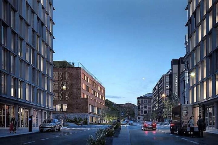 Nye Ruseløkka skole sett fra Løkkeveien. Illustrasjon: GASA Arkitekter Nye Ruseløkka skole sett fra Løkkeveien. Illustrasjon: GASA Arkitekter