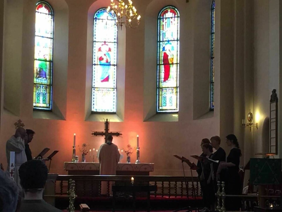 Gudstjeneste i Grønland kirke med vakker gregoriansk sang og kunstnerpreken. Foto; Kjersti Opstad