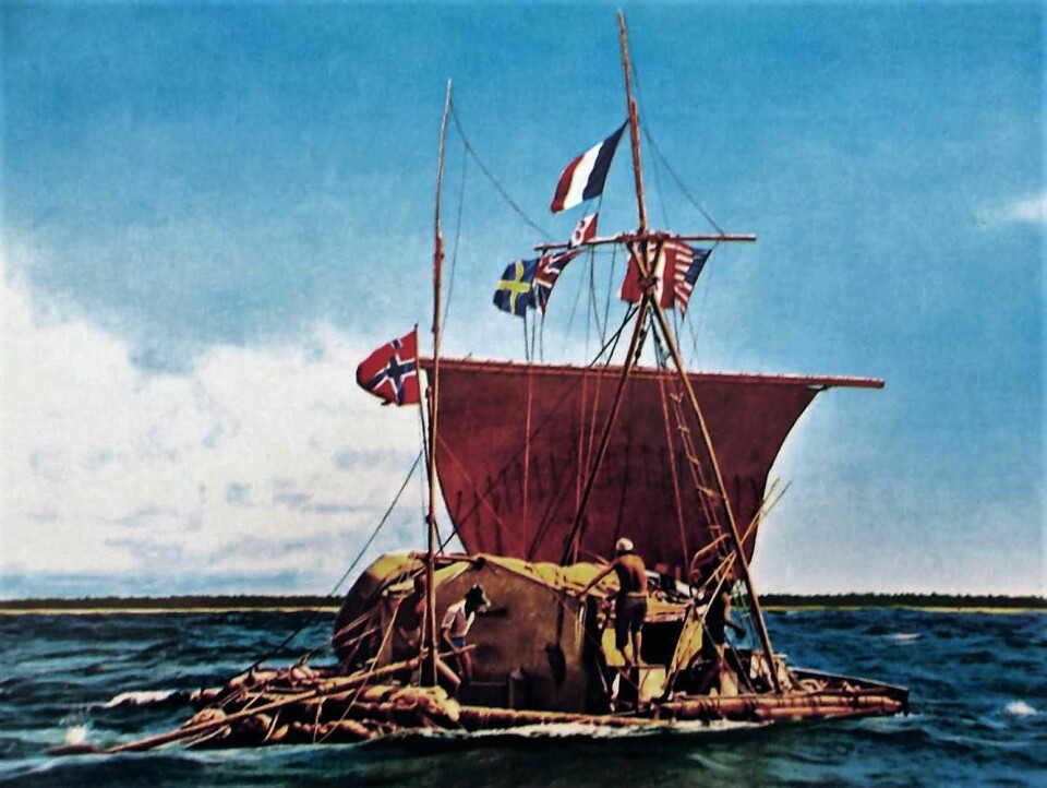 Thor Heyerdahls ekspedisjon over Stillehavet på en balsaflåte ble dømt nord og ned før avreise fra Sør-Amerika. Men det multinasjonale mannskapet klarte å krysse det enorme havstrekket. Foto: Kon-Tiki museet