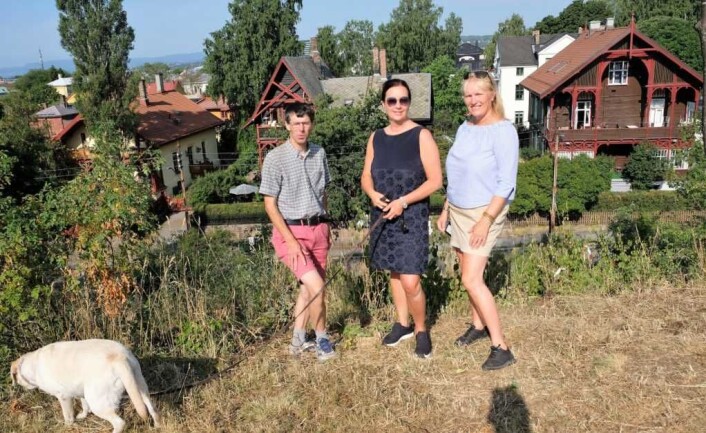 Sammen er vi sterke. Naturforvalter i bymiljøetaten Bård Bredesen, BU-leder i bydel St. Hanshaugen Anne Christine Kroepelien og parkforvalter Elin Løvseth har sammen stått bak prosjektet i Stensparken. Foto: Christian Boger Sammen er vi sterke. Naturforvalter i bymiljøetaten Bård Bredesen, BU-leder i bydel St. Hanshaugen Anne Christine Kroepelien og parkforvalter Elin Løvseth har sammen stått bak prosjektet i Stensparken. Foto: Christian Boger