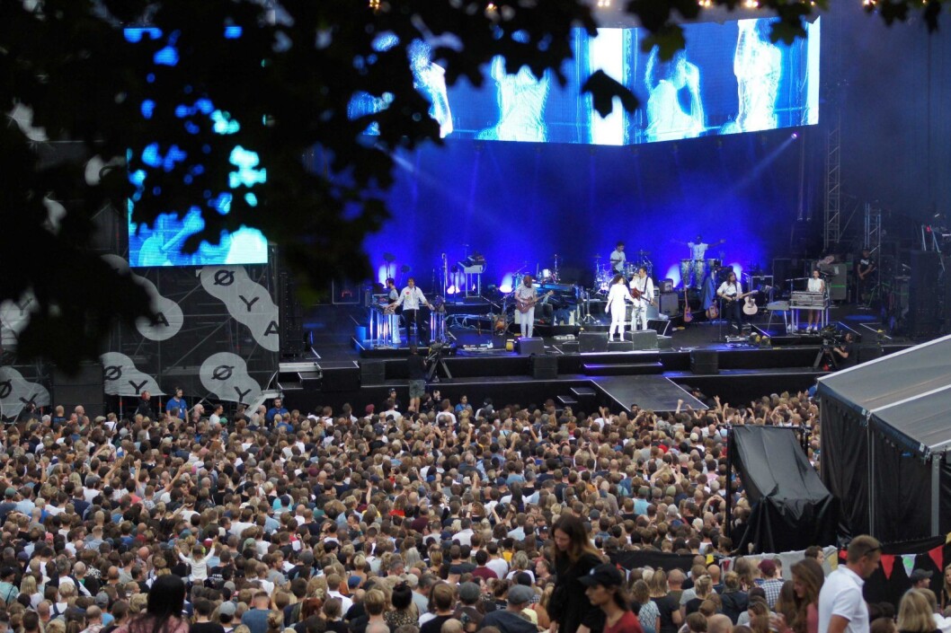 Arcade Fire på hovedscenen under Øyafestivalen 2018. Foto: Thea Leivestad Arcade Fire på hovedscenen under Øyafestivalen 2018. Foto: Thea Leivestad