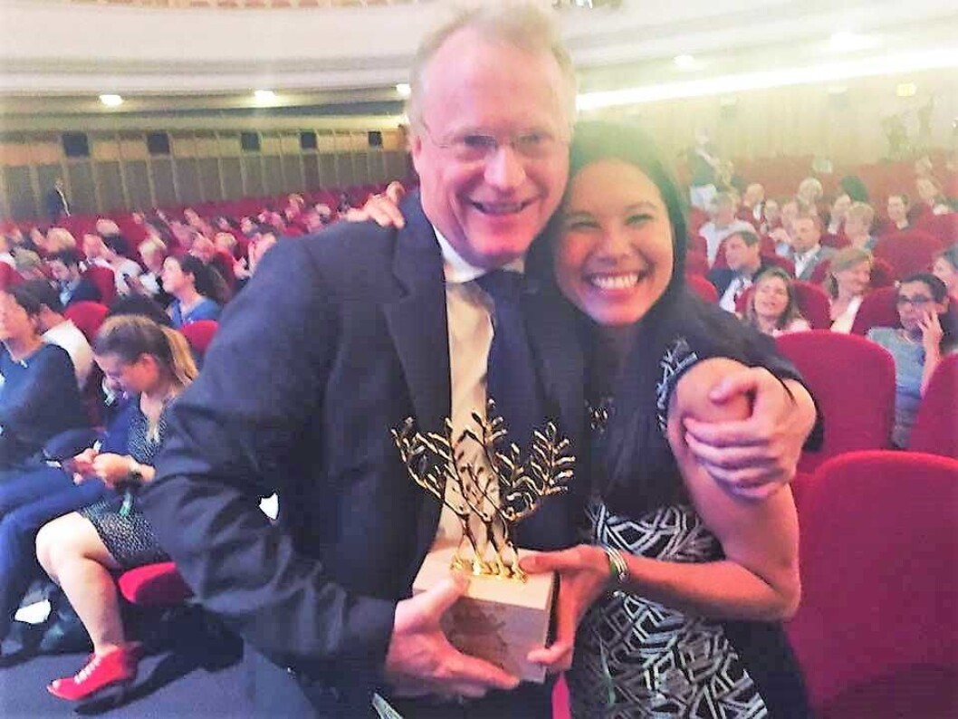 Byrådsleder Raymond Johansen (Ap) og miljøbyråd Lan Marie Nguyen Berg (MDG) jubler over at Oslo ble utropt som Europas miljøhovedstad i 2019. Foto: Oslo kommune Byrådsleder Raymond Johansen (Ap) og miljøbyråd Lan Marie Nguyen Berg (MDG) jubler over at Oslo ble utropt som Europas miljøhovedstad i 2019. Foto: Oslo kommune
