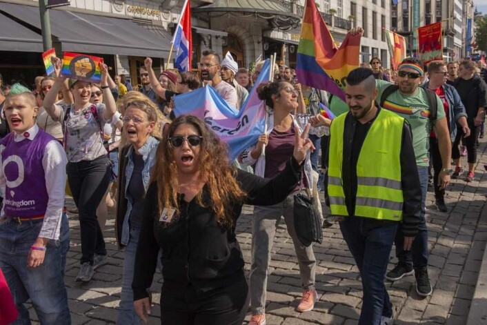 En brei allianse av organisasjoner protesterte mot rasisme i Oslo sentrum i dag. Foto: Morten Lauveng Jørgensen En brei allianse av organisasjoner protesterte mot rasisme i Oslo sentrum i dag. Foto: Morten Lauveng Jørgensen