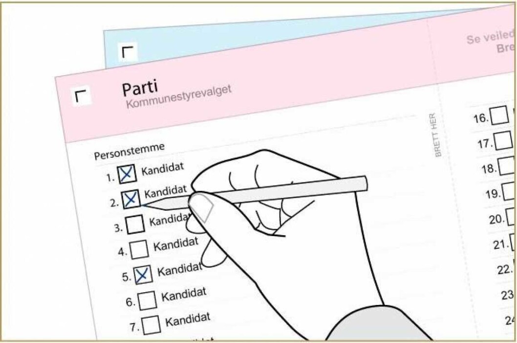 Ved valget i 2019 får du ikke krysse ut kandidater du ikke synes burde bli valgt. Ved valget i 2019 får du ikke krysse ut kandidater du ikke synes burde bli valgt.