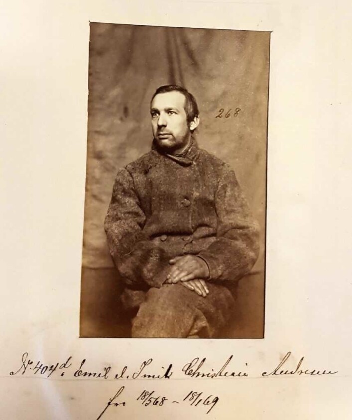 Imil Andresen i Botsfengselet, circa 1865-1880. Foto: Justismuseet Imil Andresen i Botsfengselet, circa 1865-1880. Foto: Justismuseet