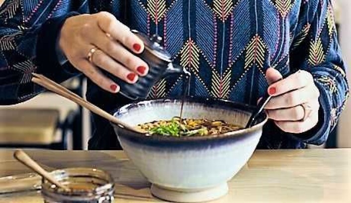 En dampende vegansk ramen. Foto: Av Mandel & Sesam En dampende vegansk ramen. Foto: Av Mandel & Sesam