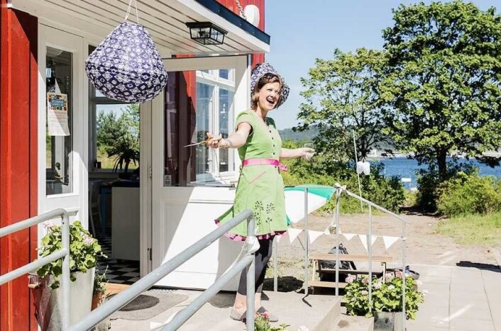 Byråd for byutvikling,Hanna E Marcussen, åpner den nye Gressholmen kro sommeren 2017. Foto: Stine Raastad Byråd for byutvikling,Hanna E Marcussen, åpner den nye Gressholmen kro sommeren 2017. Foto: Stine Raastad