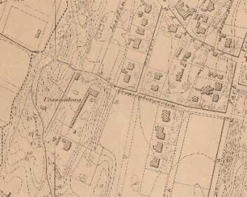 Utsnitt fra Uranienborg, kart fra 1868. Utsnitt fra Uranienborg, kart fra 1868.