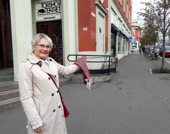 Kinokøen strakte seg oppover her, opp til konfeksjonsforretningen som het Tor og nedover Sandakerveien, forteller Torshov-jenta Torunn Støverud. Foto: Anders Høilund Kinokøen strakte seg oppover her, opp til konfeksjonsforretningen som het Tor og nedover Sandakerveien, forteller Torshov-jenta Torunn Støverud. Foto: Anders Høilund