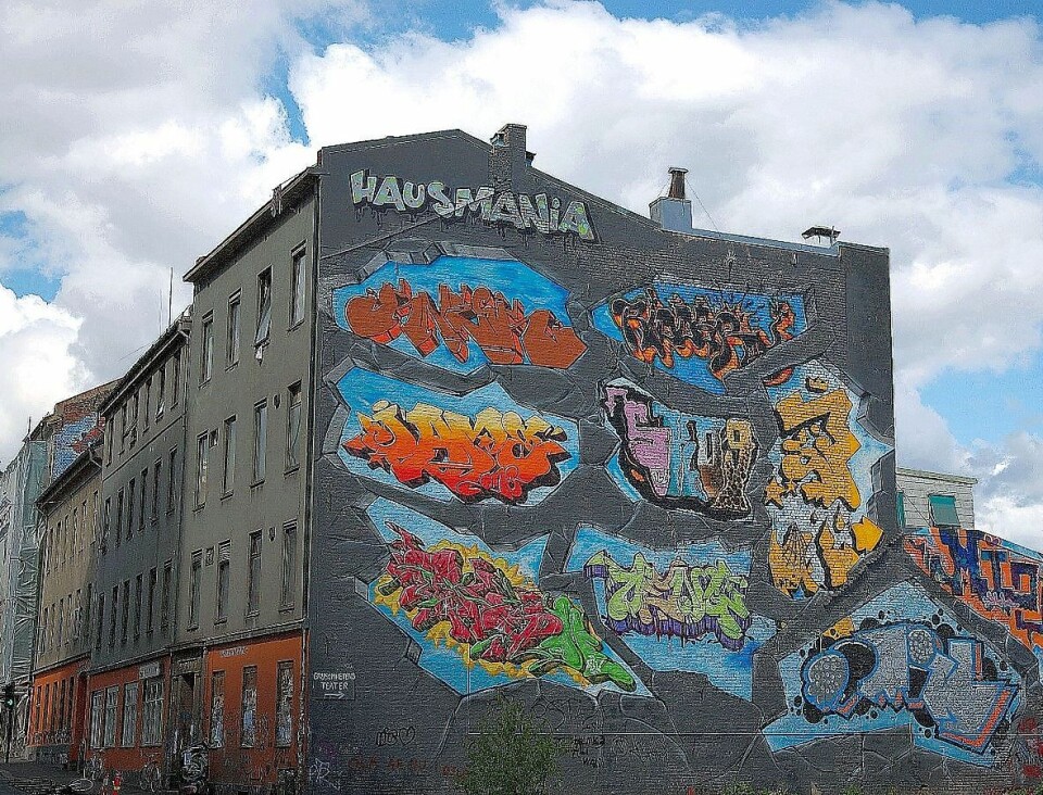 Grafittien på okkuperte Hausmania er tapt for alltid. Men elevene ved Elvebakken videregående skole ville ha grafitti i nye Vega scene. Foto: Anne-Sophie Ofrim/Wikimedia