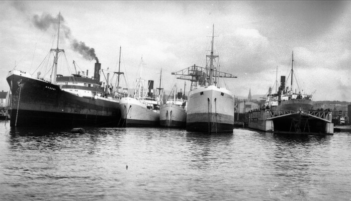 Havna fra begynnelsen av det 20-århundre. Dampskipene har overtatt i det Ødemark kaller gullalderen for Oslo havn. Foto: Anders B Wilse fra Oslo Museum Havna fra begynnelsen av det 20-århundre. Dampskipene har overtatt i det Ødemark kaller gullalderen for Oslo havn. Foto: Anders B Wilse fra Oslo Museum