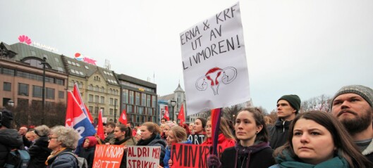 Mange opprørte appellanter i dagens demonstrasjon mot å tukle med abortloven