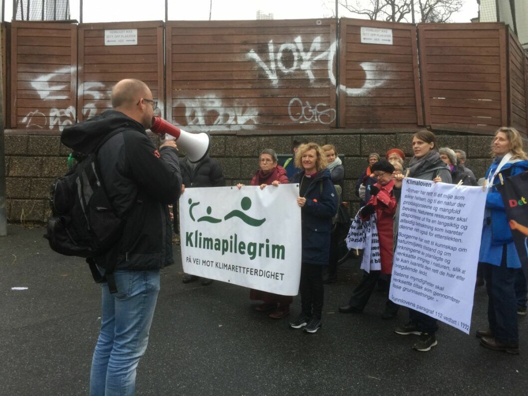 Biskop Kari Veiteberg og Det interreligiøse klimanettverket krever klimarettferdighet. Foto: Kjersti Opstad