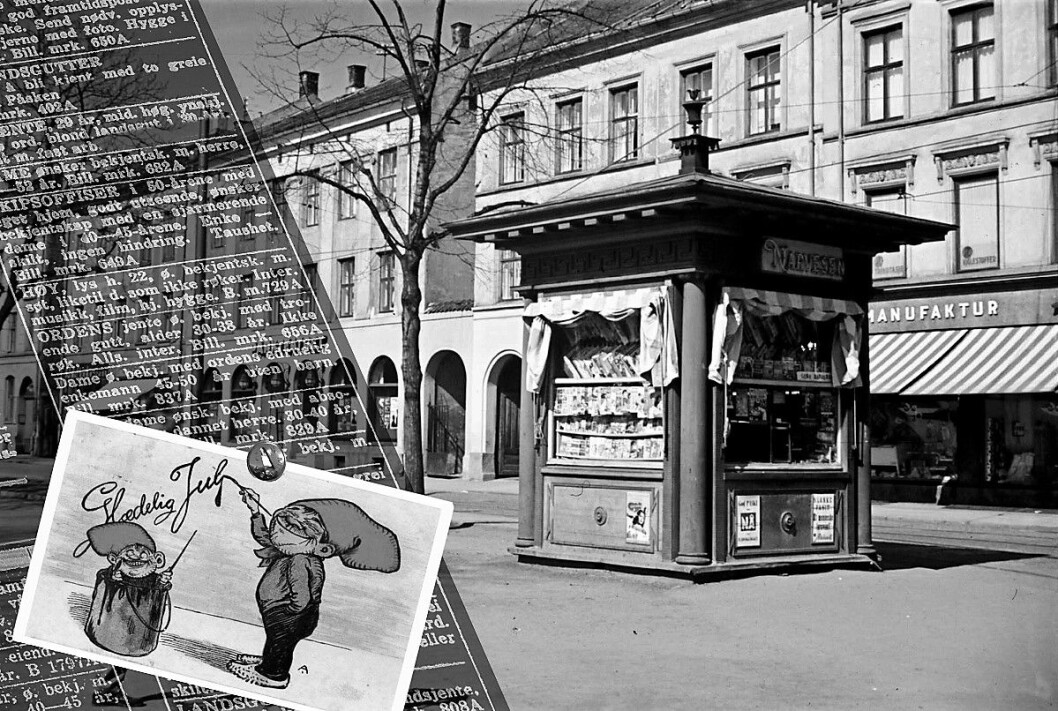 Narvesenkiosk, stapp full med kontaktannonser. Foto: Ottar Gladtvedt/Oslo Museum Narvesenkiosk, stapp full med kontaktannonser. Foto: Ottar Gladtvedt/Oslo Museum