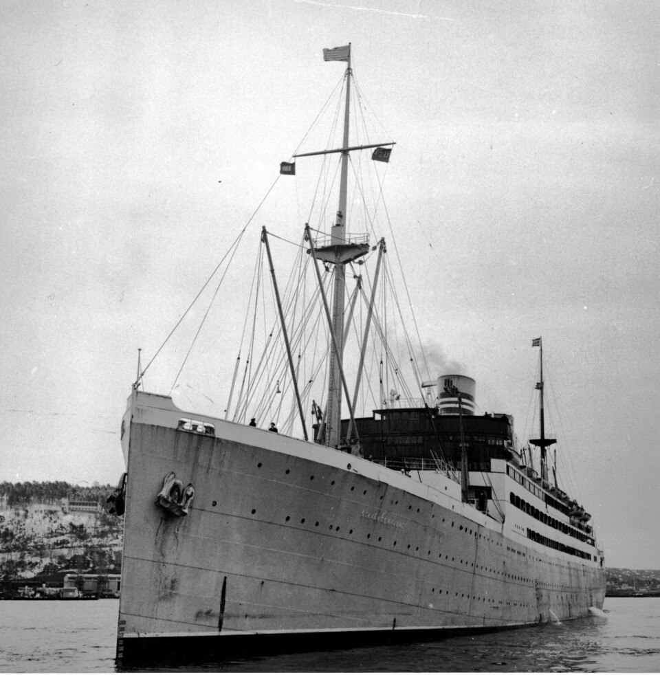 Standarden ombord på Amerikabåten Stavangerfjord, her fotografert i 1954, ville neppe tilfredsstilt dagens cruispassasjerer. Men skipet var smekkert og svært godt egnet for å krysse Atlanterhavet. Foto: NTB / Scanpix