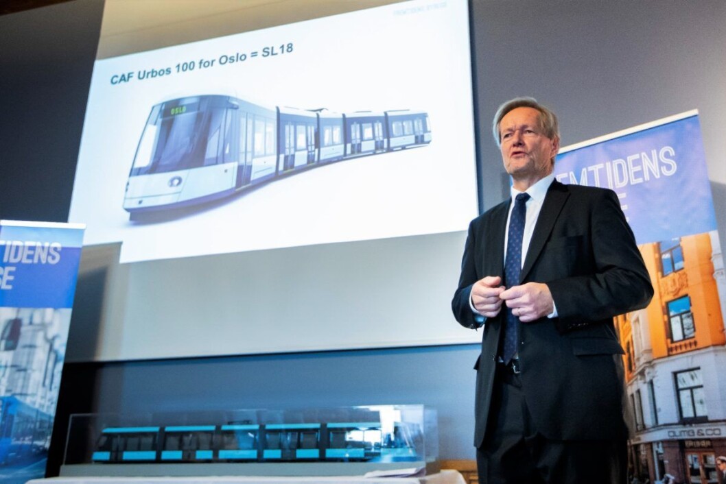 Konsernsjef i Sporveien Cato Hellesjø under presentasjonen av de 87 nye trikkene som skal kjøpes inn i Oslo fra 2020 til 2024. Foto: Håkon Mosvold Larsen / NTB scanpix Konsernsjef i Sporveien Cato Hellesjø under presentasjonen av de 87 nye trikkene som skal kjøpes inn i Oslo fra 2020 til 2024. Foto: Håkon Mosvold Larsen / NTB scanpix