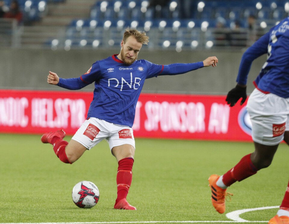 Vålerengas Bård Finne setter kampens første mål mot Ranheim. Foto: Terje Bendiksby / NTB Scanpix