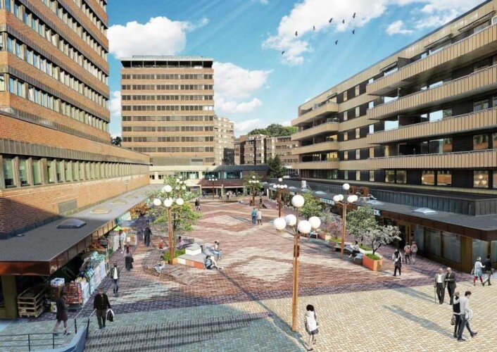 Slik presenterte bymiljøetaten sin visjon for Tøyen torg. I løpet av året skal torget stå ferdig. Nær fem år etter at Tøyenløftet ble vedtatt med Høyre, KrF, Venstre og SVs stemmer i Oslos bystyre. Illustrasjonsfoto: Bymiljøetaten Slik presenterte bymiljøetaten sin visjon for Tøyen torg. I løpet av året skal torget stå ferdig. Nær fem år etter at Tøyenløftet ble vedtatt med Høyre, KrF, Venstre og SVs stemmer i Oslos bystyre. Illustrasjonsfoto: Bymiljøetaten