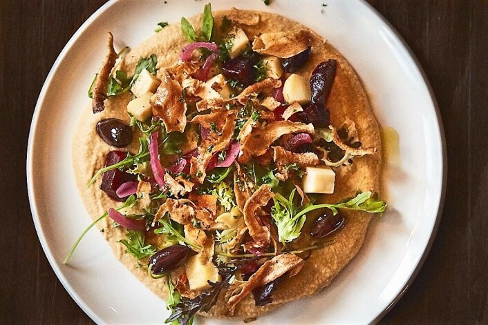 Spicy hummus i hele sin prakt, på Bacchus. Foto: Kristin Svanæs-Soot Spicy hummus i hele sin prakt, på Bacchus. Foto: Kristin Svanæs-Soot
