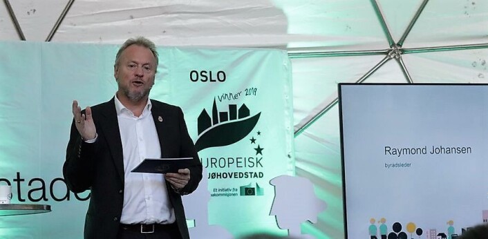 – Markeringen skal understreke det grønne skiftet og være en investering i fremtiden, som vil sette varige spor, sa byrådsleder Raymond Johansen under lanseringen av det foreløpige programmet for Oslo som miljøhovedstad i 2019. Foto: Tove Rømo Grande / NMBU – Markeringen skal understreke det grønne skiftet og være en investering i fremtiden, som vil sette varige spor, sa byrådsleder Raymond Johansen under lanseringen av det foreløpige programmet for Oslo som miljøhovedstad i 2019. Foto: Tove Rømo Grande / NMBU