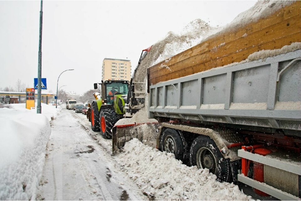 Blir det store mengder med snø å håndtere samtidig, får Oslo kommune et problem. Derfor har de laget en kriseplan. Foto: Bymiljøetaten
