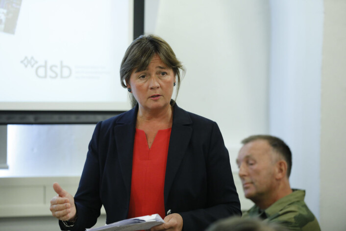 Direktør for Direktoratet for samfunnssikkerhet og beredskap, DSB, Cecilie Daae på pressemøte militærøvelsen Trident Juncture i fjor. I bakgrunnen generalløytnant Rune Jakobsen.<br />Foto: Gorm Kallestad / NTB scanpix Direktør for Direktoratet for samfunnssikkerhet og beredskap, DSB, Cecilie Daae på pressemøte militærøvelsen Trident Juncture i fjor. I bakgrunnen generalløytnant Rune Jakobsen.<br />Foto: Gorm Kallestad / NTB scanpix