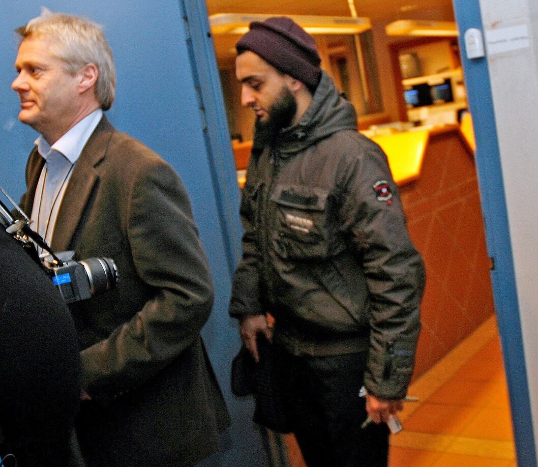 Mohyeldeen Mohammad ble i november i Oslo tingrett dømt til to år og et halvt års i fengsel for trusler mot Venstres stortingsrepresentant Abid Raja. Foto: Trond Reidar Teigen / Scanpix . Mohyeldeen Mohammad ble i november i Oslo tingrett dømt til to år og et halvt års i fengsel for trusler mot Venstres stortingsrepresentant Abid Raja. Foto: Trond Reidar Teigen / Scanpix .