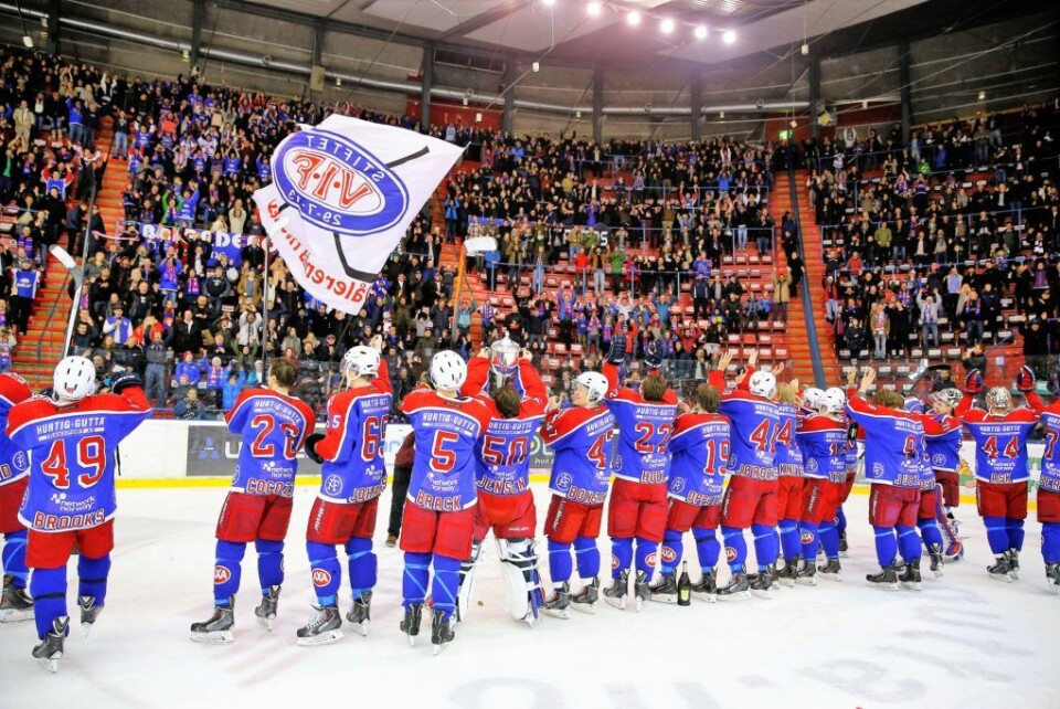 Ikke siden 2014 har Vålerenga Hockey vunnet Get-ligaen. Nå er de på god vei mot en ny seriemestertittel.Foto: Erlend Aas / NTB scanpix