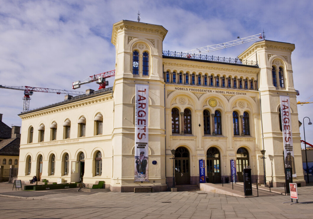 Nobels Fredssenter holder hus i Vestbanehallen som ble oppført i 1872 og var stasjonsbygning for tog vest- og sørover fra Oslo helt frem til 1989. Foto: Thomas Brun / NTB scanpix Nobels Fredssenter holder hus i Vestbanehallen som ble oppført i 1872 og var stasjonsbygning for tog vest- og sørover fra Oslo helt frem til 1989. Foto: Thomas Brun / NTB scanpix