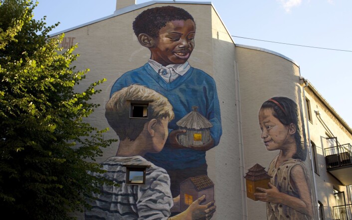 Veggmaleriet på Tøyen skole. Foto: Merethe Ruud Veggmaleriet på Tøyen skole. Foto: Merethe Ruud