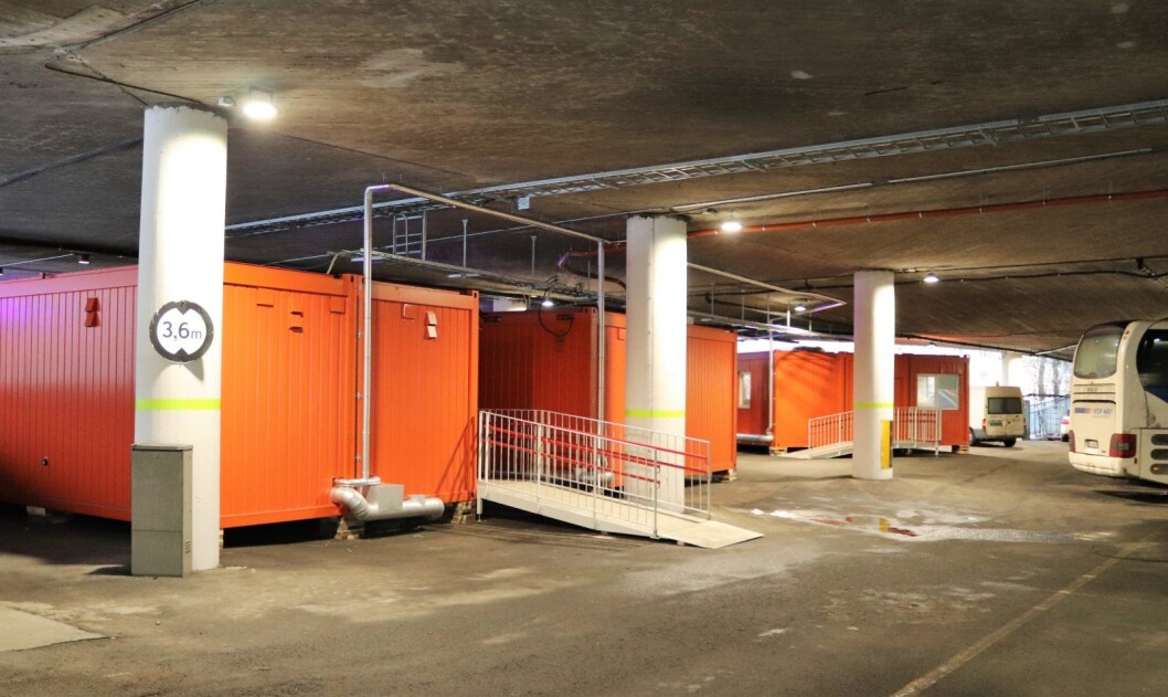 Bussjåførerog tollvesenet har fått nye og etterlengtede fasiliteter i de nye miløpaviljongene ved Oslo bussterminal. Foto: Bussjåførerog tollvesenet har fått nye og etterlengtede fasiliteter i de nye miløpaviljongene ved Oslo bussterminal. Foto: