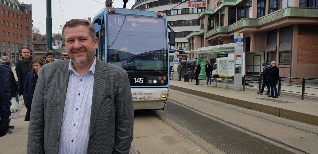 Direktør i Ruter, Bernt Reitan Jenssen, er stolt av den kraftige veksten i antallet passasjerer i kollektivtrafikken i Oslo. Foto: Christian Boger Direktør i Ruter, Bernt Reitan Jenssen, er stolt av den kraftige veksten i antallet passasjerer i kollektivtrafikken i Oslo. Foto: Christian Boger