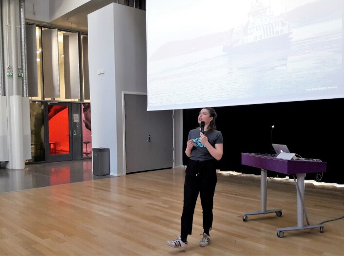 Emilie Hernes Vereide forklarte både om de store og de små sammenhengene hvor klima virker inn. Foto: Anders Høilund Emilie Hernes Vereide forklarte både om de store og de små sammenhengene hvor klima virker inn. Foto: Anders Høilund