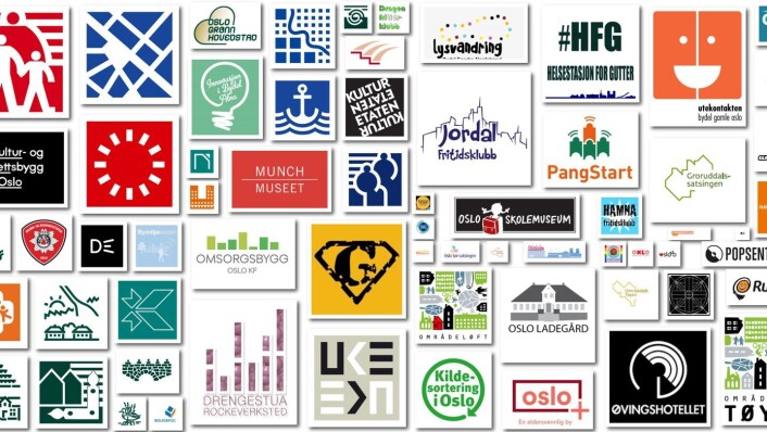 Oslo kommune har over 200 visuelle uttrykk. Mange kommunale virksomheter har hver sin logo, og det vil bystyret rydde opp i ved å vedta ett visuelt uttrykk for hele kommunen. Illustrasjon: Oslo kommune Oslo kommune har over 200 visuelle uttrykk. Mange kommunale virksomheter har hver sin logo, og det vil bystyret rydde opp i ved å vedta ett visuelt uttrykk for hele kommunen. Illustrasjon: Oslo kommune