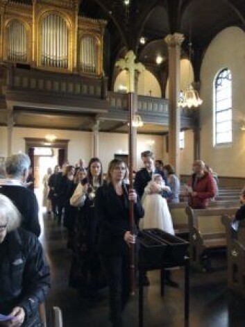 En trist dag for menigheten, som nå snart vil bli en del av Paulus kirke. Foto: Kjersti Opstad En trist dag for menigheten, som nå snart vil bli en del av Paulus kirke. Foto: Kjersti Opstad
