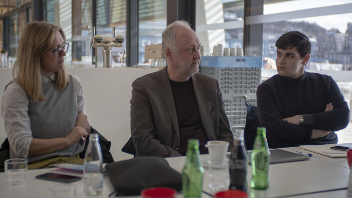 Ragna Fjeld fra Sørenga badstue- og helårsbadeanstalt sammen med direktør i Allas Raul Grünstein og lokalpolitiker Rauand Ismail (MDG). Foto: Thor Langfeldt Ragna Fjeld fra Sørenga badstue- og helårsbadeanstalt sammen med direktør i Allas Raul Grünstein og lokalpolitiker Rauand Ismail (MDG). Foto: Thor Langfeldt