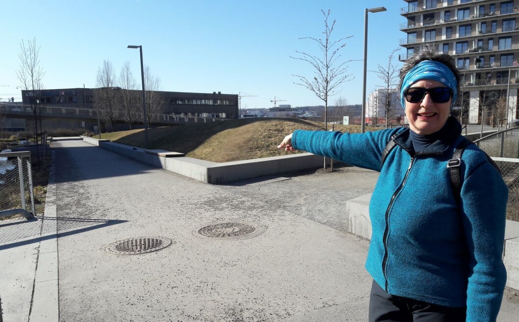 Sidsel Andersen var med på å lage Bjerkedalen park. Nå ser hun at drømmen om et sammenhengende grønt parkdrag fra Økern til Kampen legges på vent. Foto: Anders Høilund Sidsel Andersen var med på å lage Bjerkedalen park. Nå ser hun at drømmen om et sammenhengende grønt parkdrag fra Økern til Kampen legges på vent. Foto: Anders Høilund