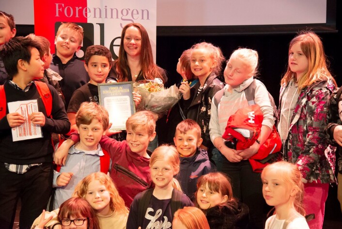 Elevene i ti klasser leste bøkene til Mari Moen Holsve og fire andre forfattere. Holsve var favoritten. Foto: Vibeke Røgler / Foreningen !les Elevene i ti klasser leste bøkene til Mari Moen Holsve og fire andre forfattere. Holsve var favoritten. Foto: Vibeke Røgler / Foreningen !les
