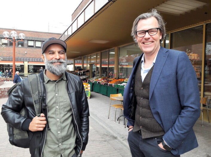 Vidar Singh og Øystein Aurlien på vei inn til Tøyen Torgforening årsmøte. Foto: Anders Høilund Vidar Singh og Øystein Aurlien på vei inn til Tøyen Torgforening årsmøte. Foto: Anders Høilund