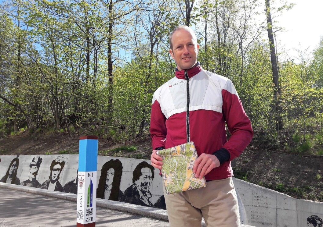 Øivind Due Trier er sjef for Stolpejakten Oslo nord. 197 stolper har han satt ut i seks bydeler. Foto: Anders Høilund Øivind Due Trier er sjef for Stolpejakten Oslo nord. 197 stolper har han satt ut i seks bydeler. Foto: Anders Høilund