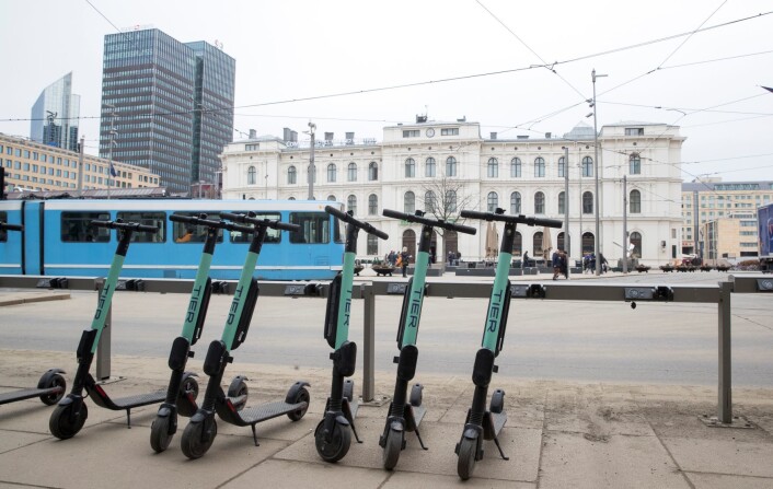 I Oslo har foreløpig selskapene Tier og Voi etablert seg. Foto: Terje Pedersen / NTB scanpix I Oslo har foreløpig selskapene Tier og Voi etablert seg. Foto: Terje Pedersen / NTB scanpix