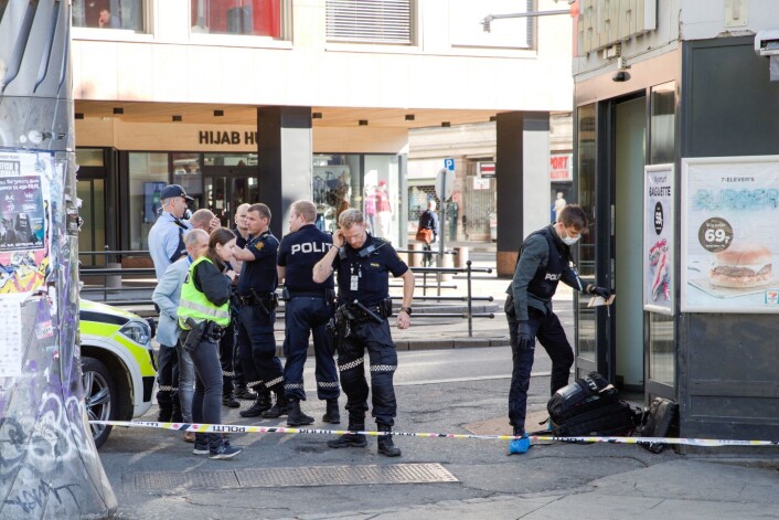 Knivstikkingen fant sted utenfor en storkiosk i Brugata, et område hvor det ofte oppholder seg mange narkomane og hvor det foregår narkotikaomsetning. Foto: Vidar Ruud / NTB scanpix Knivstikkingen fant sted utenfor en storkiosk i Brugata, et område hvor det ofte oppholder seg mange narkomane og hvor det foregår narkotikaomsetning. Foto: Vidar Ruud / NTB scanpix