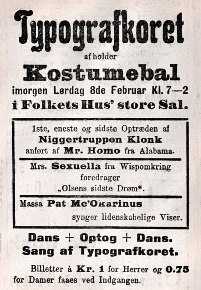 Hele annonsen fra 1908. Hele annonsen fra 1908.