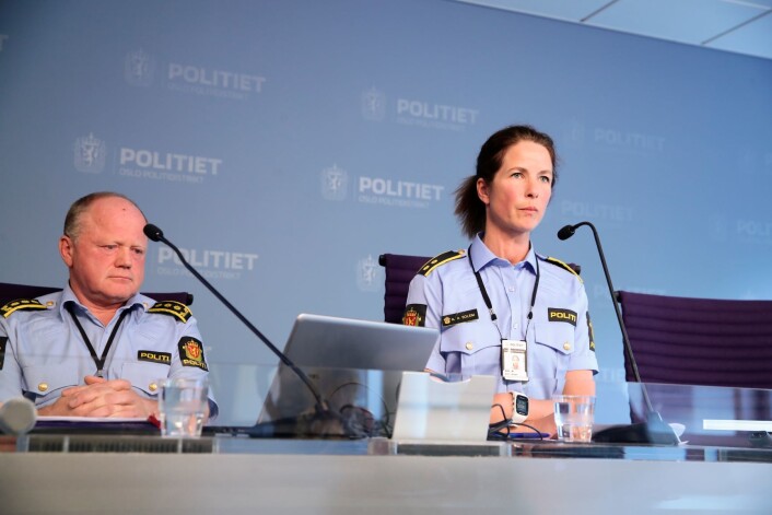 Stabssjef Martin Strand og Anne Alræk Solem under politiets pressekonferansen om knivstikkingen på Grünerløkka i dag. Foto: Håkon Mosvold Larsen / NTB scanpix Stabssjef Martin Strand og Anne Alræk Solem under politiets pressekonferansen om knivstikkingen på Grünerløkka i dag. Foto: Håkon Mosvold Larsen / NTB scanpix