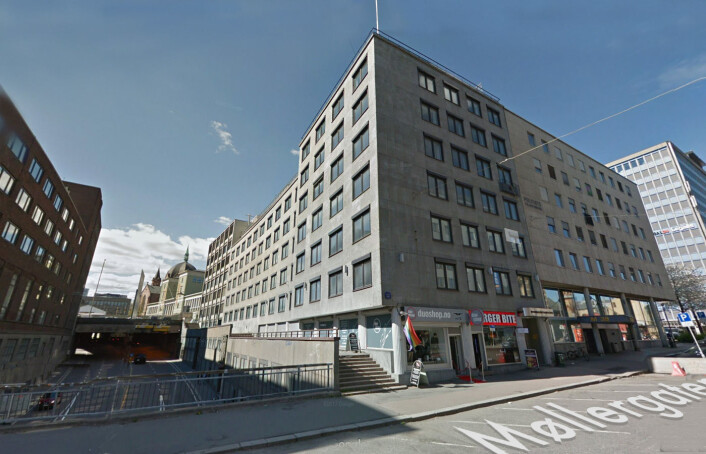 Møllergata 35, der Frølichs gård en gang lå, med Trefoldighetskirkens spir i bakgrunnen. Foto: Google Images Møllergata 35, der Frølichs gård en gang lå, med Trefoldighetskirkens spir i bakgrunnen. Foto: Google Images