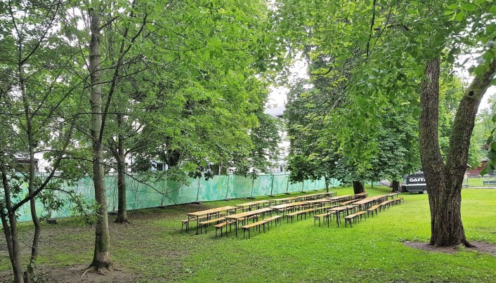 Den nye festivalen kan blant annet by på en utendørs bar bak svalende trekroner Nå kan bare sommervarmen komme. Foto Christian Boger Den nye festivalen kan blant annet by på en utendørs bar bak svalende trekroner Nå kan bare sommervarmen komme. Foto Christian Boger
