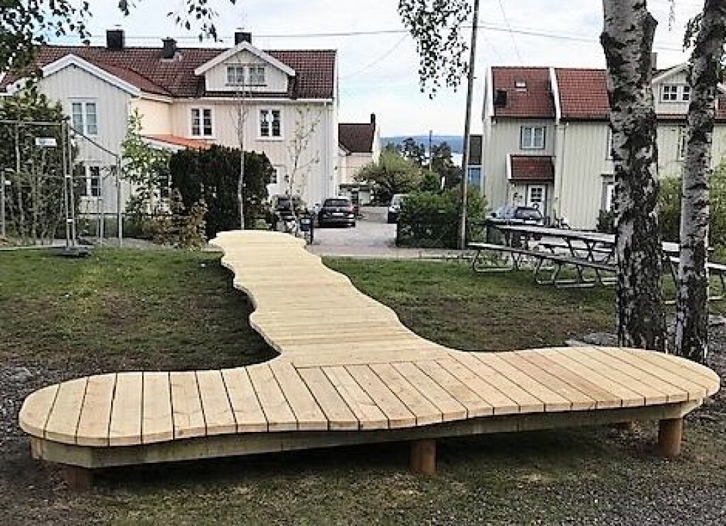 Slik ser det nye utemøbelet ut på Brannfjell skole på Ekeberg. Foto: Christiane Jöhnk Slik ser det nye utemøbelet ut på Brannfjell skole på Ekeberg. Foto: Christiane Jöhnk