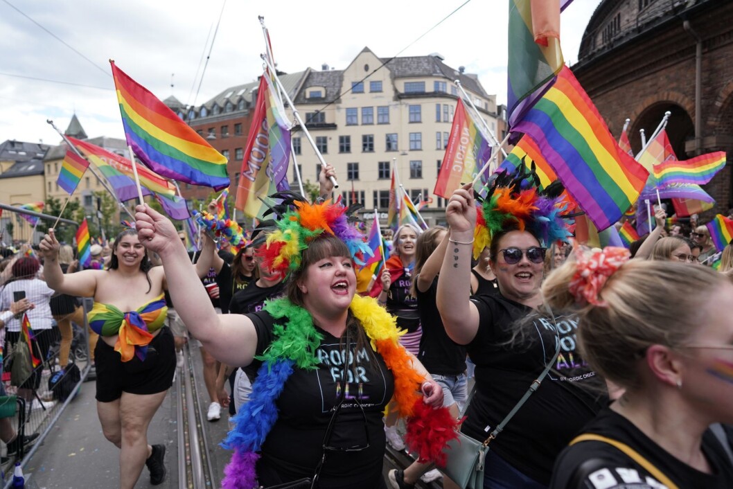 Oslo Pride Parade 2019. Paraden går fra Grønland til Pride Park i Spikersuppa i Oslo sentrum. Foto: Fredrik Hagen / NTB scanpix Oslo Pride Parade 2019. Paraden går fra Grønland til Pride Park i Spikersuppa i Oslo sentrum. Foto: Fredrik Hagen / NTB scanpix