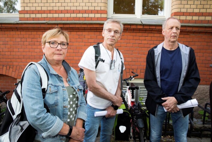 De ansattes representanter Lise Skjæret-Larsen, Åsmund Bredeli og Svein Erik Utstrømmen hadde ingen tillit til OUS-direktør Bjørn Erikstein. Foto: Terje Pedersen / NTB scanpix De ansattes representanter Lise Skjæret-Larsen, Åsmund Bredeli og Svein Erik Utstrømmen hadde ingen tillit til OUS-direktør Bjørn Erikstein. Foto: Terje Pedersen / NTB scanpix