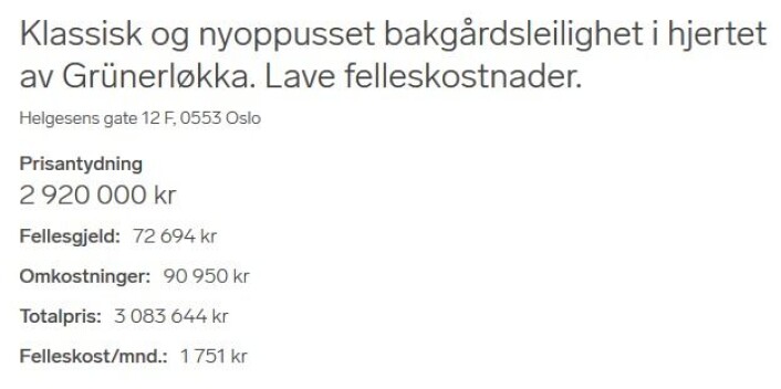 Skjermdump Finn.no Skjermdump Finn.no